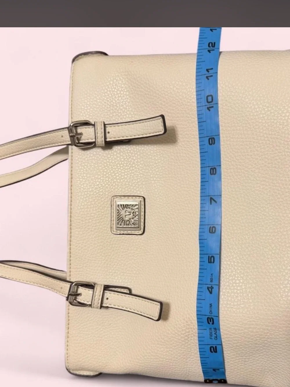 Classic Pebbled Leather Tote Bag - white